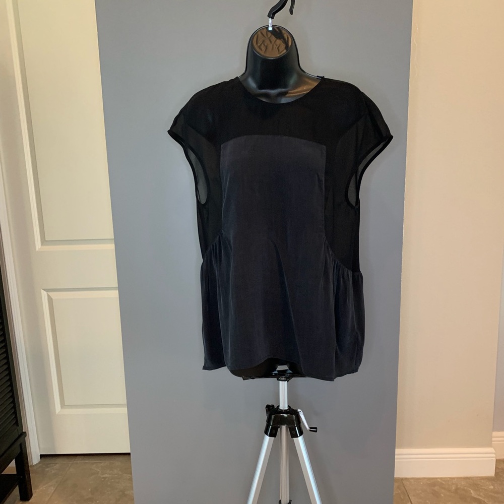 Silk and Sheer Flounced Top